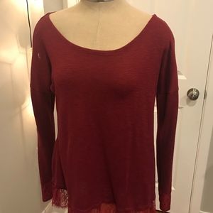 Maroon lace top